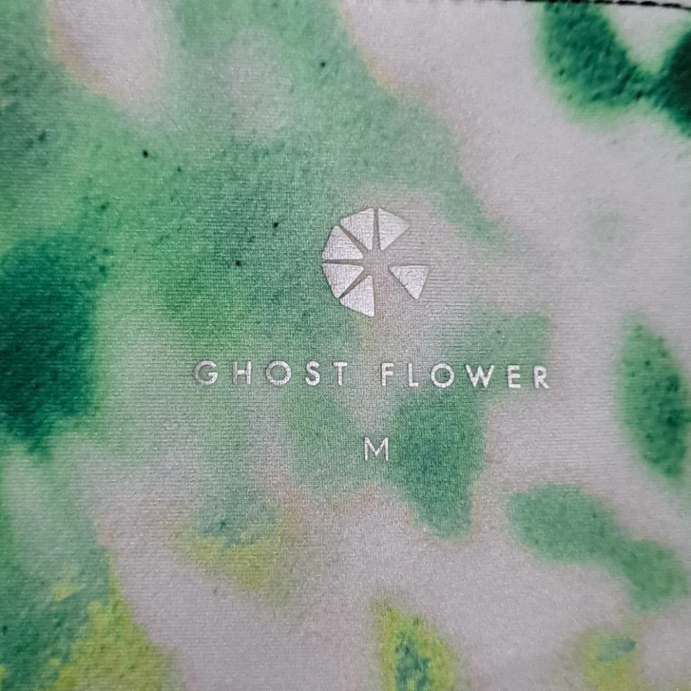 Ghost Flower Green Tie Dye Leggings